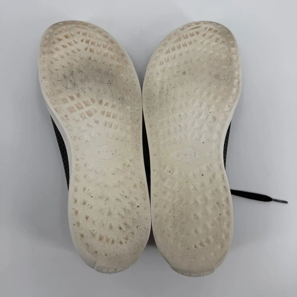 Crocs Citilane Roka Court Black White Perforated Lace Up Sneakers 204954 W11